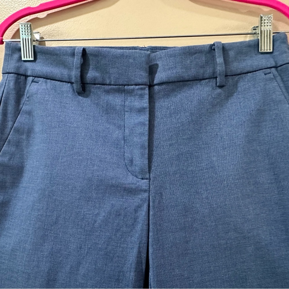 LOFT Ankle Pants The Riviera Slim Texture Blue Mid Rise Women 4 Petite 608468 - Picture 8 of 8